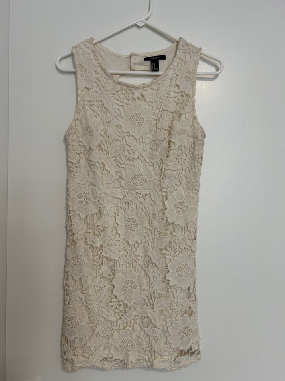 Forever21 Off-White Lace Dress, M